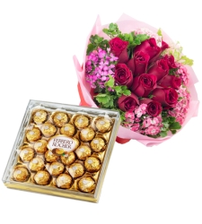 send 12 red roses with ferrero chocolate to cebu