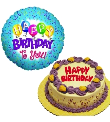 Creamy Quezo Ube Cake with Birthday Balloon