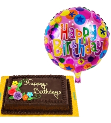 Choco Chiffon Cake with Birthday Balloon