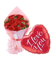 24 Pcs Roses with Love You Balloon