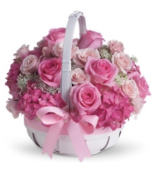 12 Pretty in Pink Flower Basket